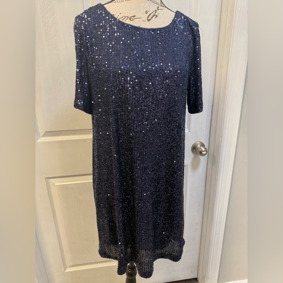 Steve Madden Navy Sequin Mini Dress - Picture 2 of 3